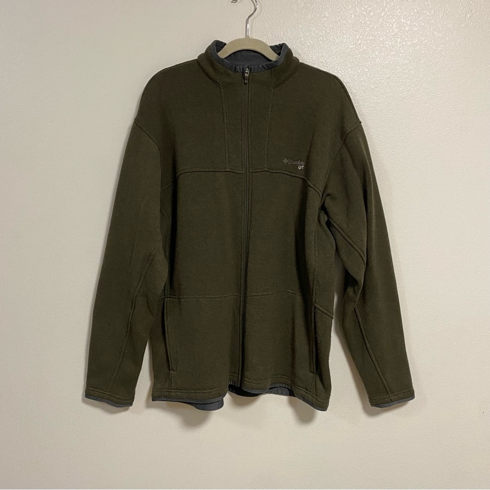 Columbia Jacket Men’s Size XL Olive Green Fleece GRT Full Zip sweater jacket